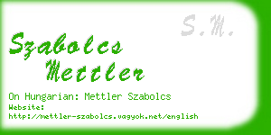 szabolcs mettler business card